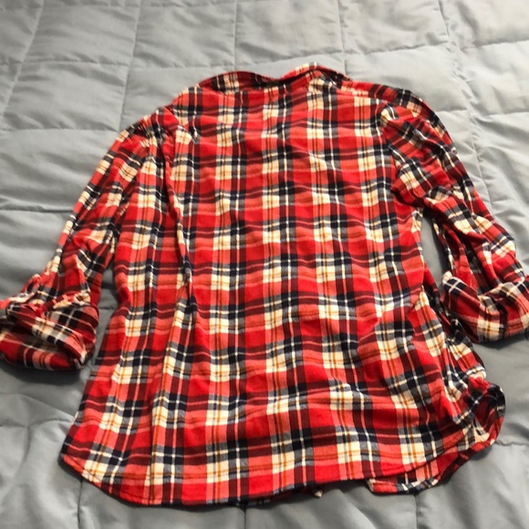 Size Large Red Plaid button down shirt - Picture 5 of 5
